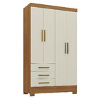 Guarda Roupa Solteiro Paraty 4 Portas 3 Gavetas Cinamomo/ Off