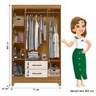 Guarda Roupa Solteiro Paraty E Cômoda Ms913 Freijó Off White