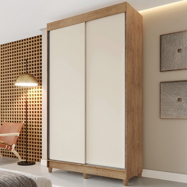 Guarda-roupa Solteiro Paris 2 Portas De Correr 2 Gavetas Amên