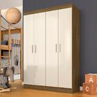 Guarda Roupa Solteiro Paris 4 Portas 2 Gavetas Boreal/off Pre