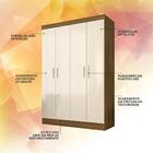 Guarda Roupa Solteiro Paris 4 Portas 2 Gavetas Boreal/off Pre