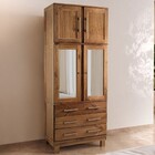 Guarda-roupa Solteiro Paris 4 Portas 3 Gavetas  Com Espelho M