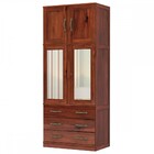 Guarda-roupa Solteiro Paris 4 Portas 3 Gavetas Com Espelho Ma