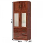 Guarda-roupa Solteiro Paris 4 Portas 3 Gavetas Com Espelho Ma