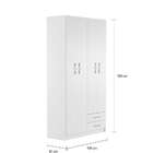 Guarda-roupa Solteiro Parma 4pt 2gv Branco