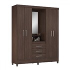 Guarda-roupa Solteiro Pérsia 4 Portas 3 Gavetas Com Espelho C