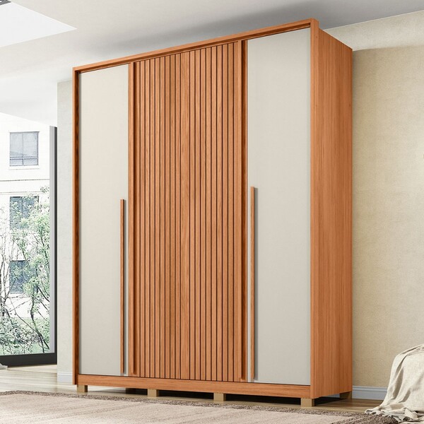 Guarda-roupa Solteiro Pietrus 4 Portas 3 Gavetas Ripado Freij