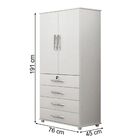 Guarda Roupa Solteiro Polonia 2 Portas 4 Gavetas Com Chave Mo