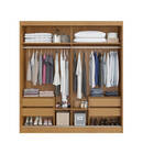 Guarda-roupa Solteiro Portas De Correr 4 Gavetas - Viena-natu