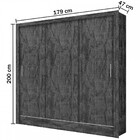 Guarda-roupa Solteiro Porto 3 Portas De Correr 6 Prateleiras