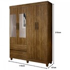 Guarda-roupa Solteiro Porto 4 Portas 2 Gavetas Com Espelho Ip