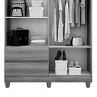 Guarda-roupa Solteiro Porto 4 Portas 2 Gavetas Com Espelho Ip