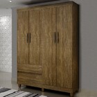 Guarda-roupa Solteiro Porto 4 Portas 2 Gavetas Ipê – Sallêto