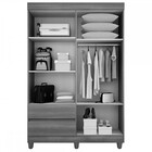 Guarda-roupa Solteiro Porto 4 Portas 2 Gavetas Ipê – Sallêto