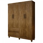 Guarda-roupa Solteiro Porto 4 Portas 2 Gavetas Ipê – Sallêto