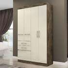 Guarda-roupa Solteiro Porto 5 Pt 2 Gv Off White E Nogal