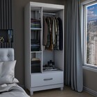 Guarda-roupa Solteiro Poseidon 3 Portas 1 Gaveta Branco - Pan