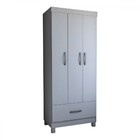 Guarda-roupa Solteiro Poseidon 3 Portas 1 Gaveta Branco - Pan