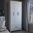 Guarda-roupa Solteiro Poseidon 3 Portas 1 Gaveta Branco - Pan