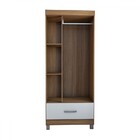 Guarda-roupa Solteiro Poseidon 3 Portas 1 Gaveta Cinamomo/off