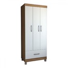 Guarda-roupa Solteiro Poseidon 3 Portas 1 Gaveta Cinamomo/off