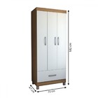 Guarda-roupa Solteiro Poseidon 3 Portas 1 Gaveta Cinamomo/off