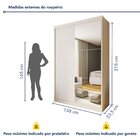 Guarda Roupa Solteiro Premium Cléo 138cm Com Espelho 2 Portas