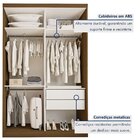 Guarda Roupa Solteiro Premium Cléo 138cm Com Espelho 2 Portas