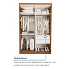 Guarda Roupa Solteiro Premium Cléo 138cm Com Espelho 2 Portas