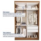 Guarda Roupa Solteiro Premium Cléo 138cm Com Espelho 2 Portas