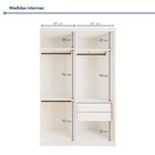 Guarda Roupa Solteiro Premium Lila 138cm Com Espelho 2 Portas