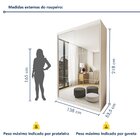 Guarda Roupa Solteiro Premium Lila 138cm Com Espelho 2 Portas