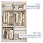 Guarda Roupa Solteiro Premium Lila 138cm Com Espelho 2 Portas