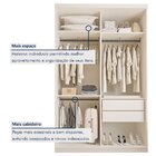 Guarda Roupa Solteiro Premium Salvador 138cm 2 Portas 2 Gavet