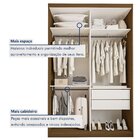 Guarda Roupa Solteiro Premium Salvador 138cm 2 Portas 2 Gavet