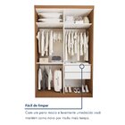 Guarda Roupa Solteiro Premium Salvador 138cm 2 Portas  2 Gave