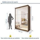 Guarda Roupa Solteiro Premium Salvador Top 138cm Com Espelho