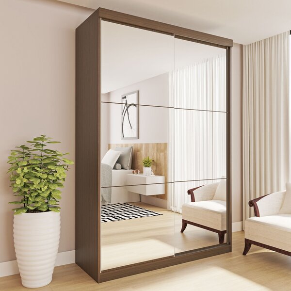 Guarda Roupa Solteiro Premium Salvador Top 138cm Com Espelho