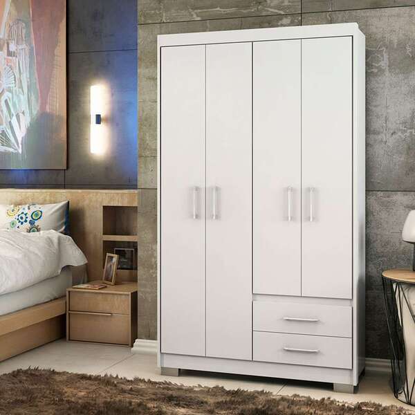 Guarda-roupa Solteiro Primacy 4 Pt 2 Gv Branco