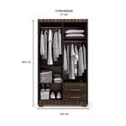 Guarda-roupa Solteiro Primacy 4 Pt 2 Gv Capuccino Wood