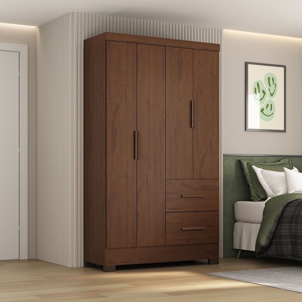 Guarda Roupa Solteiro Primordial Max 4 Portas De Bater 2 Gave