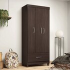 Guarda-roupa Solteiro Prince 3 Portas 1 Gaveta Café Touch - D
