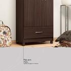Guarda-roupa Solteiro Prince 3 Portas 1 Gaveta Café Touch - D