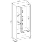 Guarda Roupa Solteiro Prince 3 Portas E 1 Gaveta - Demóbile