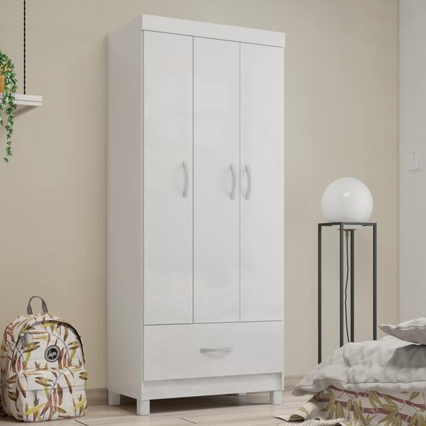 Guarda-roupa Solteiro Prince  3 Portas 1 Gaveta Demóbile