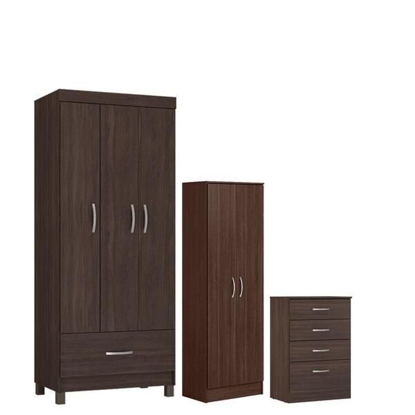 Guarda Roupa Solteiro Prince Com Multiuso Golden Comôda Astra