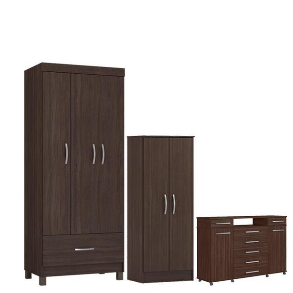 Guarda Roupa Solteiro Prince Com Multiuso Viena Com Cômoda Lo