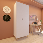 Guarda-roupa Solteiro Puma 2 Portas Branco - Falkk