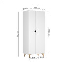 Guarda-roupa Solteiro Puma 2 Portas Branco - Falkk