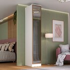 Guarda-roupa Solteiro Ravi 1 Porta Reflecta 5 Prateleiras 100